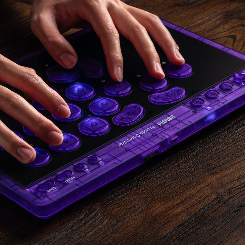 8BitDo Arcade Controller - Transparent Purple Signature Edition